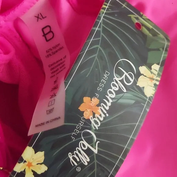 Pink Women's One Piece Mesh Swimsuit - Picture 7 of 7